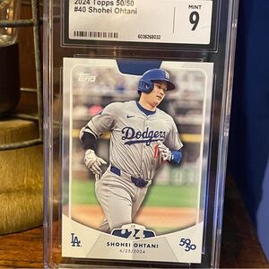 Topps 2024 Shohei Ohtani 50/50 graded trading card.